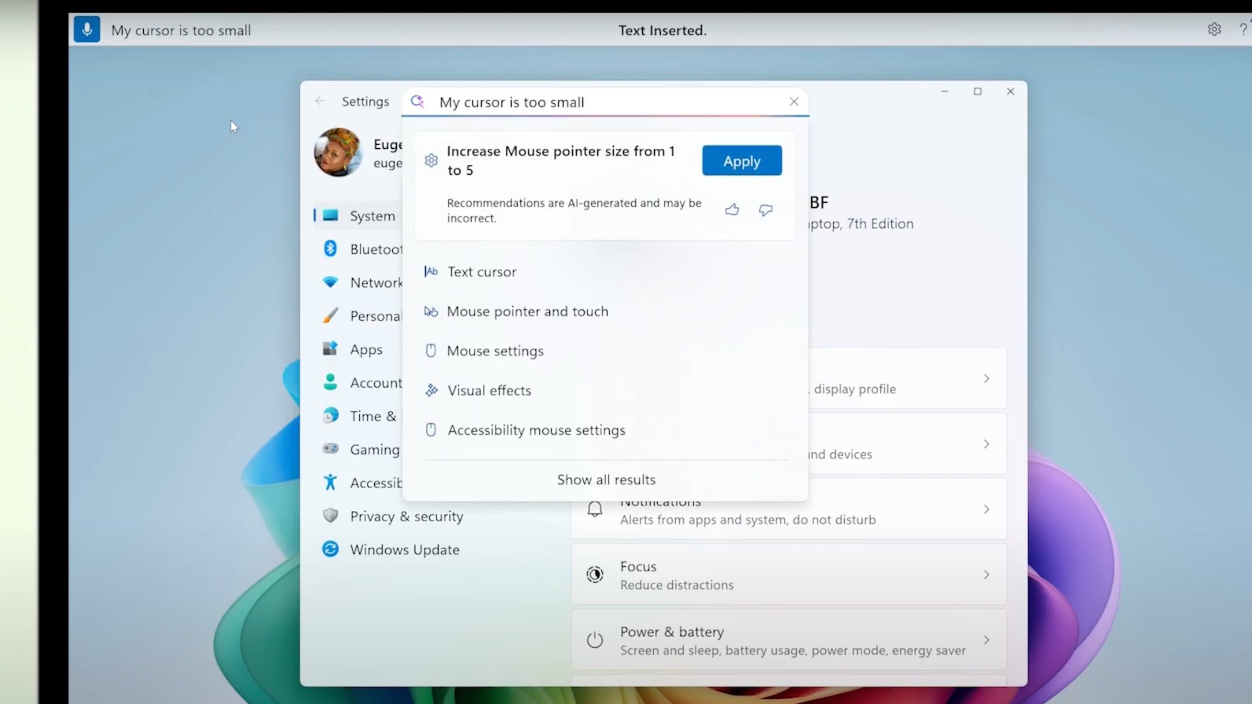 Windows 11 Copilot AI settings screen